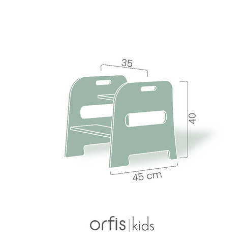 Montessori Çocuk ve Bebek Basamak Tabure - Orfis Kids