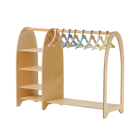 Montessori Doğal Ahşap Aynalı Çocuk Dolabı - Orfis Kids