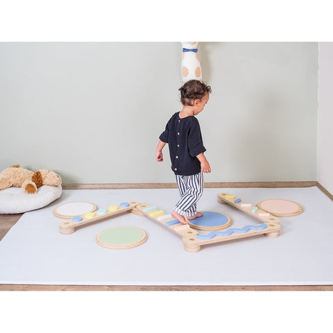 Montessori Doğal Ahşap Denge Kirişi