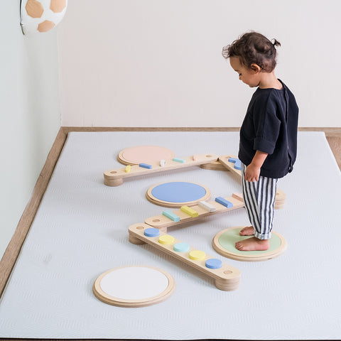 Montessori Doğal Ahşap Denge Kirişi