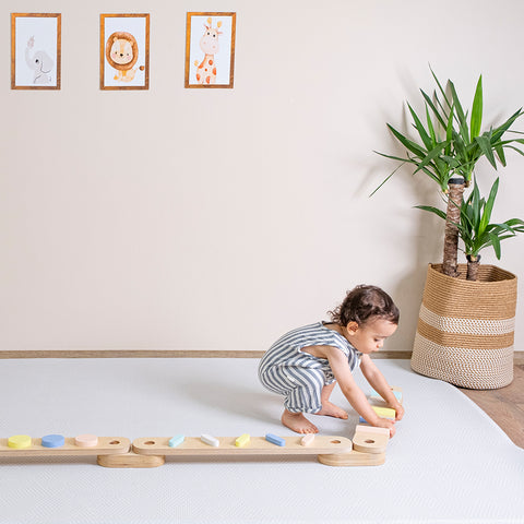Montessori Doğal Ahşap Denge Kirişi