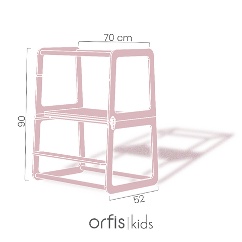 Montessori İkizler İçin Doğal Ahşap Öğrenme Kulesi - Orfis Kids