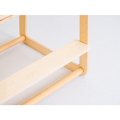 Montessori İkizler İçin Doğal Ahşap Öğrenme Kulesi
