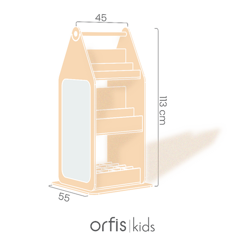 Montessori Yazı Tahtalı Döner Kitaplık - h:113 cm - Orfis Kids