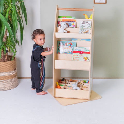 Montessori Yazı Tahtalı Döner Kitaplık - h:113 cm
