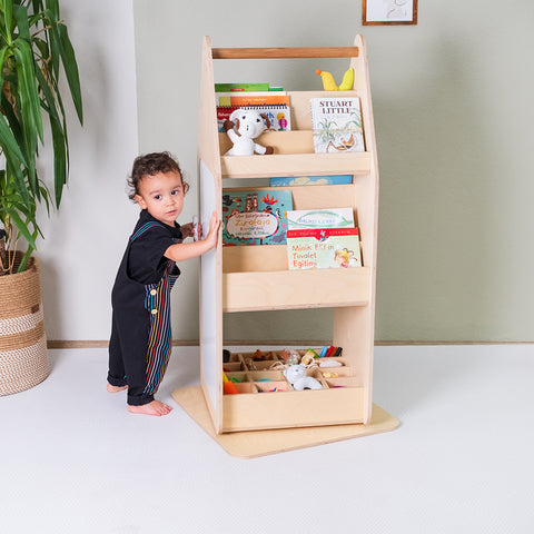 Montessori Yazı Tahtalı Döner Kitaplık - h:113 cm