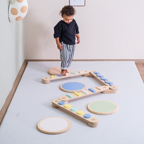 Montessori Doğal Ahşap Denge Kirişi