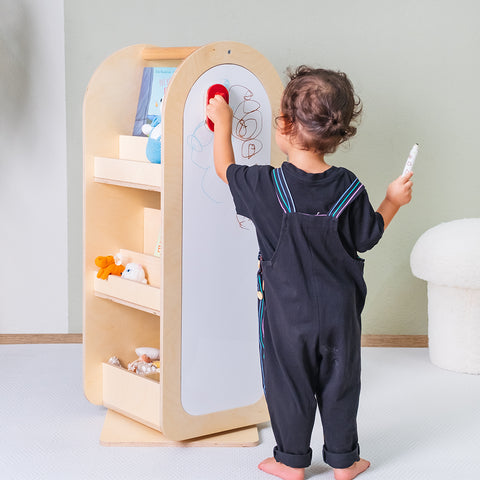 Montessori Yazı Tahtalı Döner Kitaplık - h:90cm